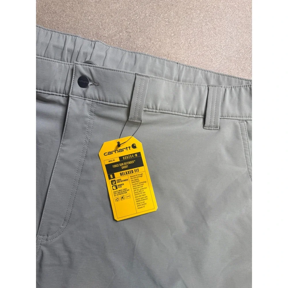Carhartt‎ Force Sun Defender Shorts Mens 2XL Gray Relaxed Fit BS6264-M NEW
